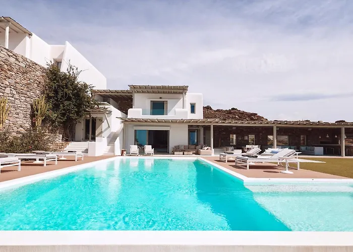 Daedalus - Luxe Hilltop Escape With Infinity Pool, Jacuzzi & Panoramic Sea Views Elia (Mykonos)