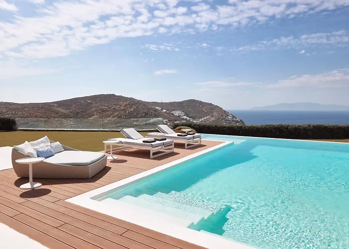 빌라 Daedalus - Luxe Hilltop Escape With Infinity Pool, Jacuzzi & Panoramic Sea Views Elia (Mykonos)