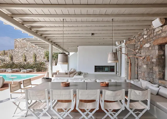 빌라 Daedalus - Luxe Hilltop Escape With Infinity Pool, Jacuzzi & Panoramic Sea Views Elia (Mykonos)